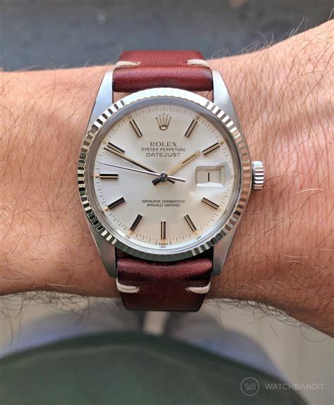 vintage Rolex datejust leather strap